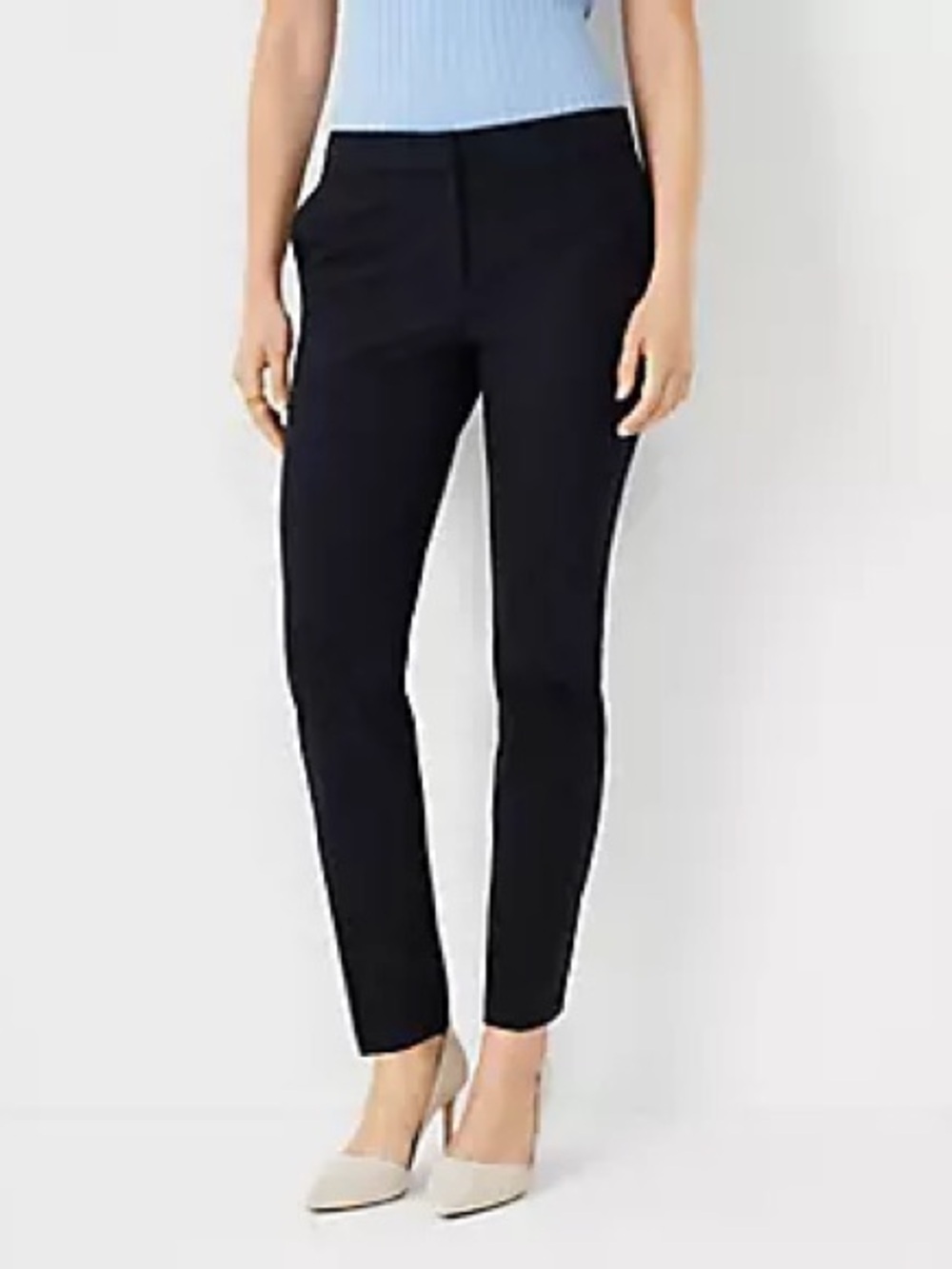 Ann Taylor Devin Fit Petite Tailored Ankle Pants – Black Seasonless Stretch 6P